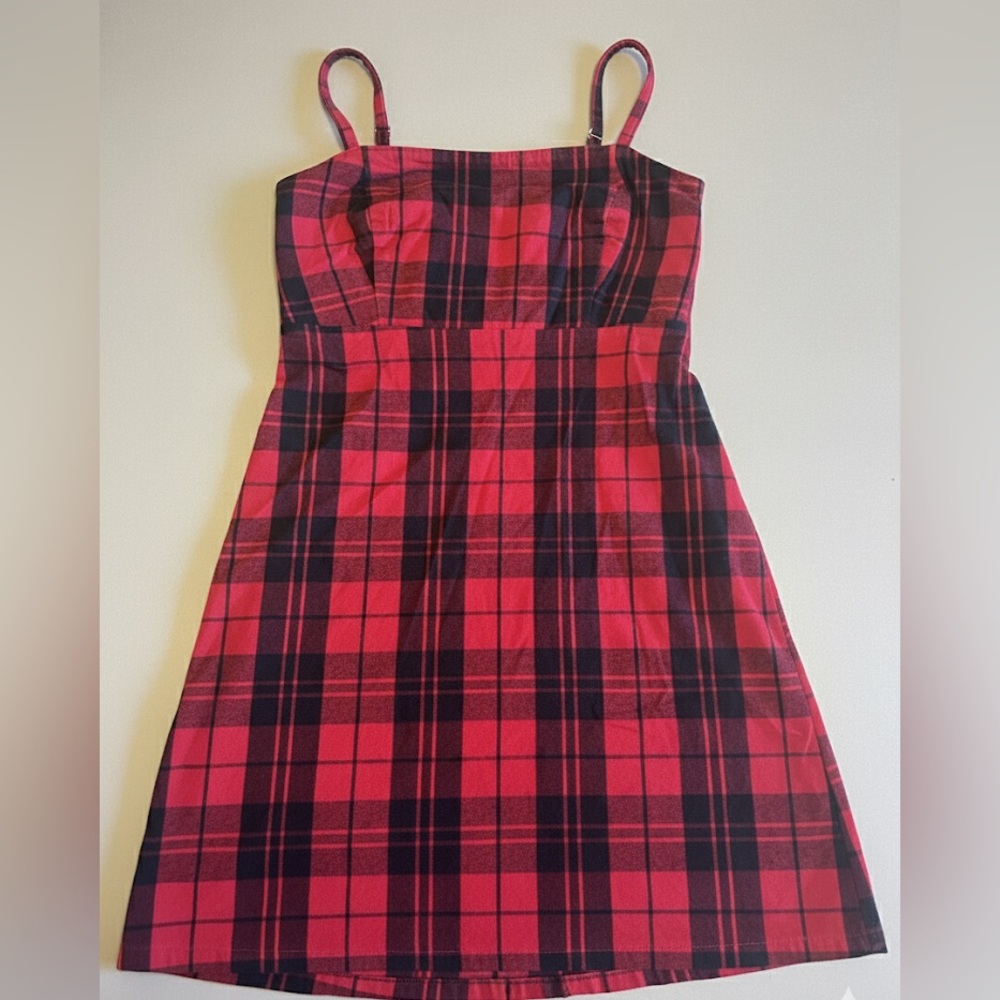 Hollister Red and Black Plaid Dress
